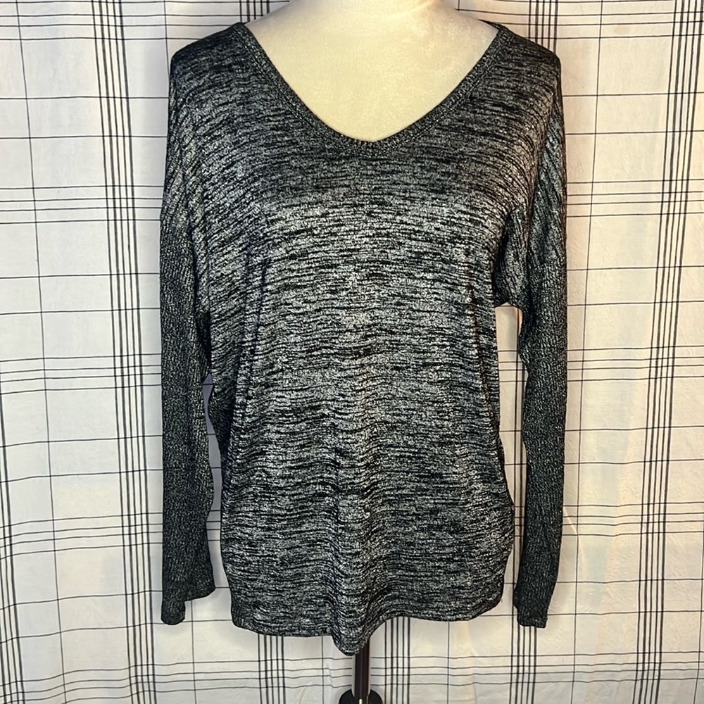 A.N.A long sleeve dual textured top